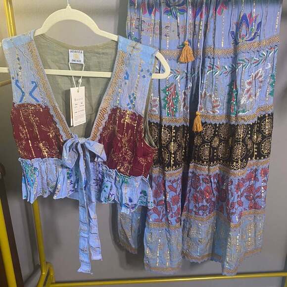 NWT Ananta Skirt Set Size XL Boho Style MSRP‎ $150 - Picture 5 of 11